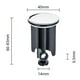 thumbnail image 3 of Juego de 2 tapones universales para lavabo CHAO 40 mm color blanco tapón de latón cromado con goma, 3 of 5
