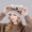 Beige, variant on Women Cute Cat Ear Shaped Knit Hat, Vintage Cuffed Winter Hat Warm Ear Protection Pullover Cap