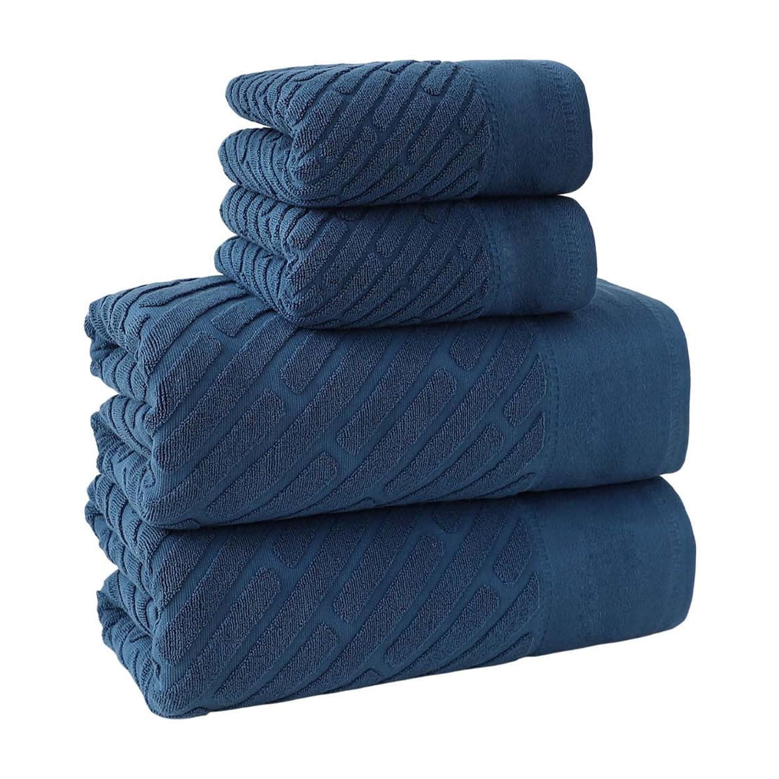4PCS Bath Towel Sets Cottons 2 Towels 2 Bath Towels Comfortable Absorbent Thickened Soft Gentle for Baby Bath Towel
