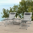 thumbnail image 4 of Costway 5pcs Patio Folding Sling Chair Set Ottoman Table Portable Headrest Outdoor Beach, 4 of 10