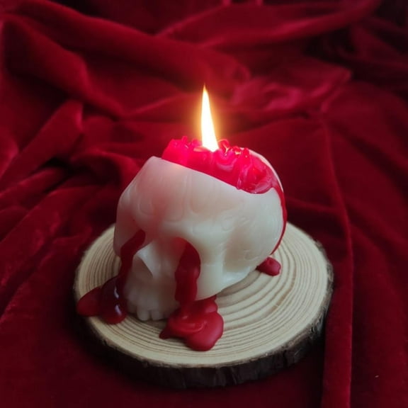 HavenCraft Halloween Brain Candle The Bleeding Candle Halloween Decor Wax Human Candles Candle Blood Candles Bleeding Dripping Red Wax Decorative Themed Candles for Halloween White