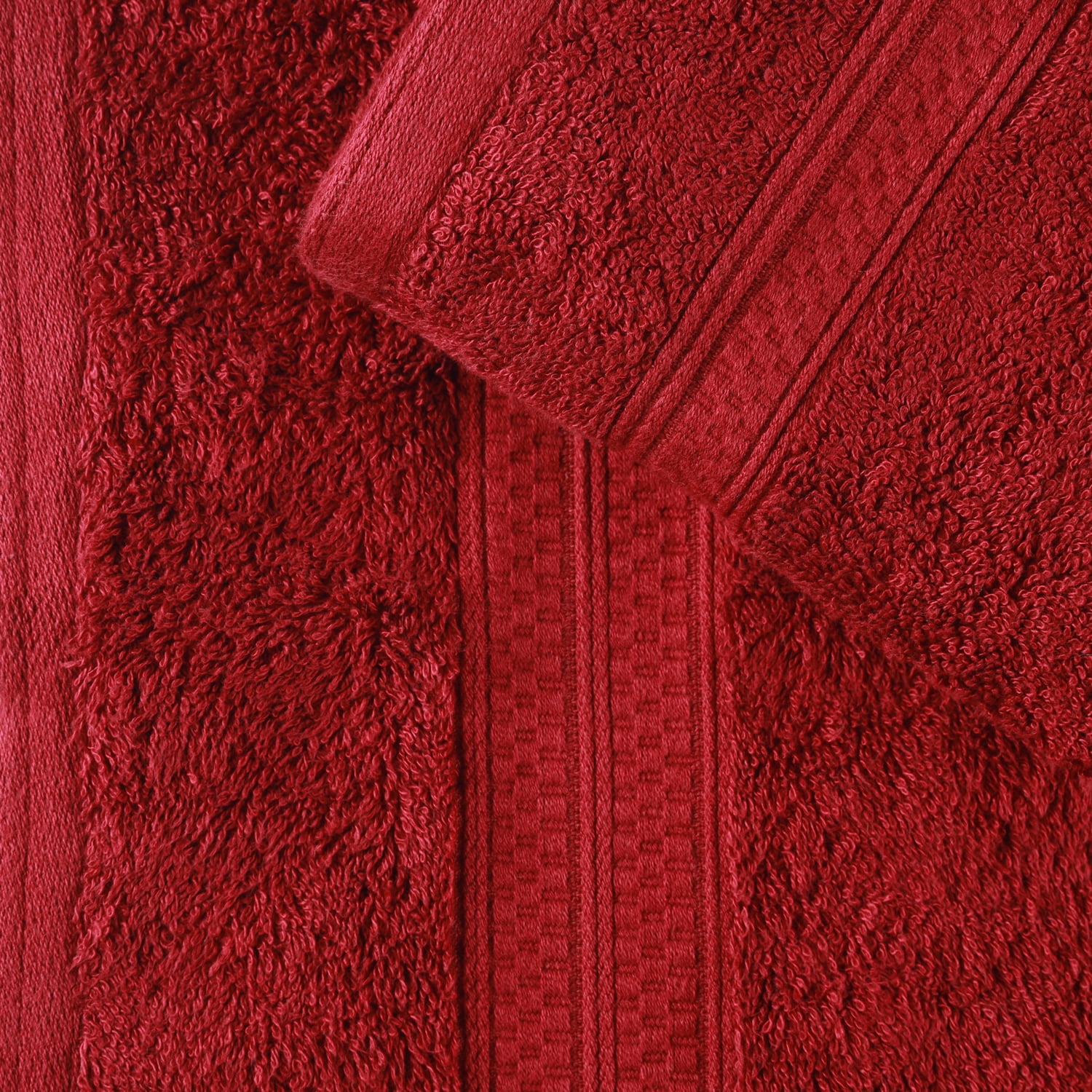 Meadowcove Rayon from Bamboo and Cotton Blend Solid 6-Piece Hand Towel Set , Crimson by Blue Nile Mills