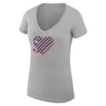 thumbnail image 2 of Women's G-III 4Her by Carl Banks  Heather Gray New York Rangers Super-Slim Fit Lightweight Heart V-Neck T-Shirt, 2 of 3