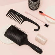 Kitsch Pro Dual Edge Mini Hair Brush and Comb, 2 Count, Nylon Fine Tooth All Purpose Combs, Blush