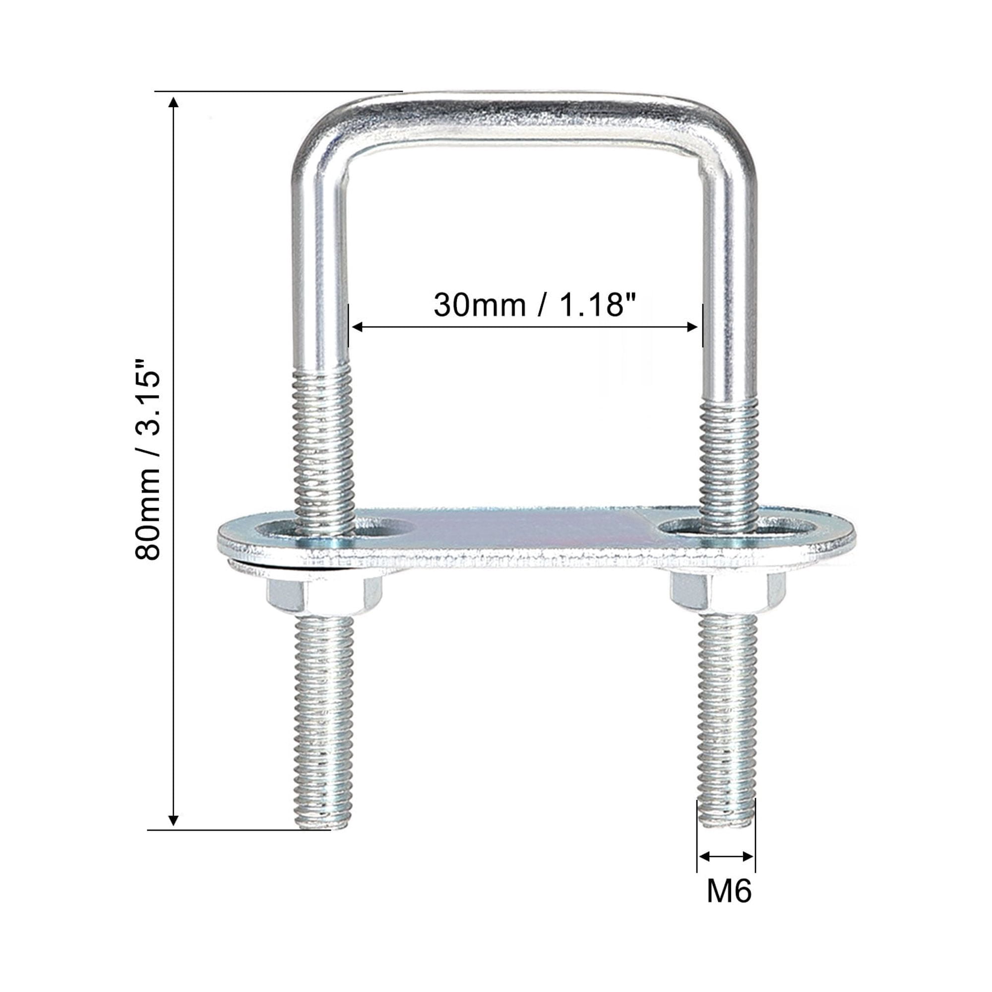 Unique Bargains Durable U Bolt with Nuts Plate Washers 1-1/4"(30mm) Inner Width