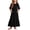 Black, variant on Girls Tiered Maxi Dresses Half Sleeve Ruffle Hem Long Dress Summer Casual Vacation Outfits Red, Size 5 Y
