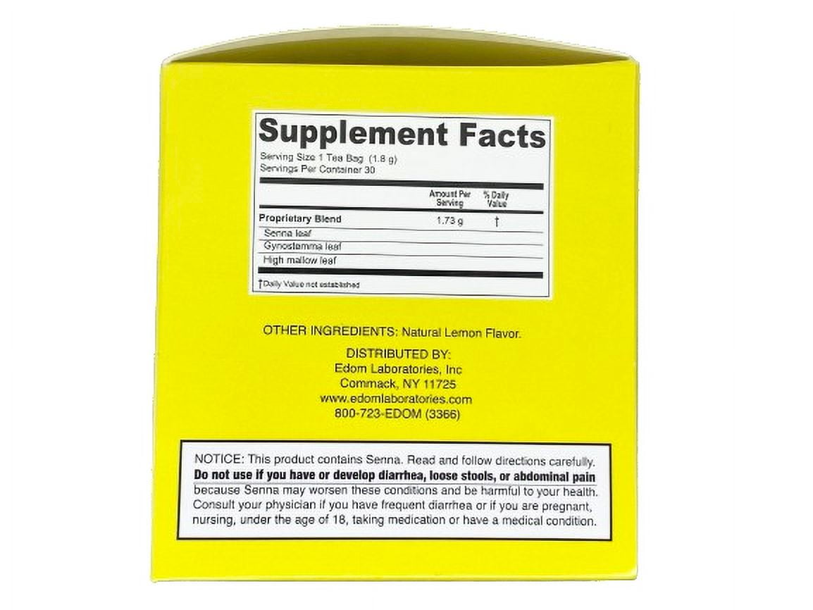 Chiro-Klenz Lemon Flavor Herbal Tea for Detox, Constipation and Bloating Relief, Gluten Free - 30 Tea Bags