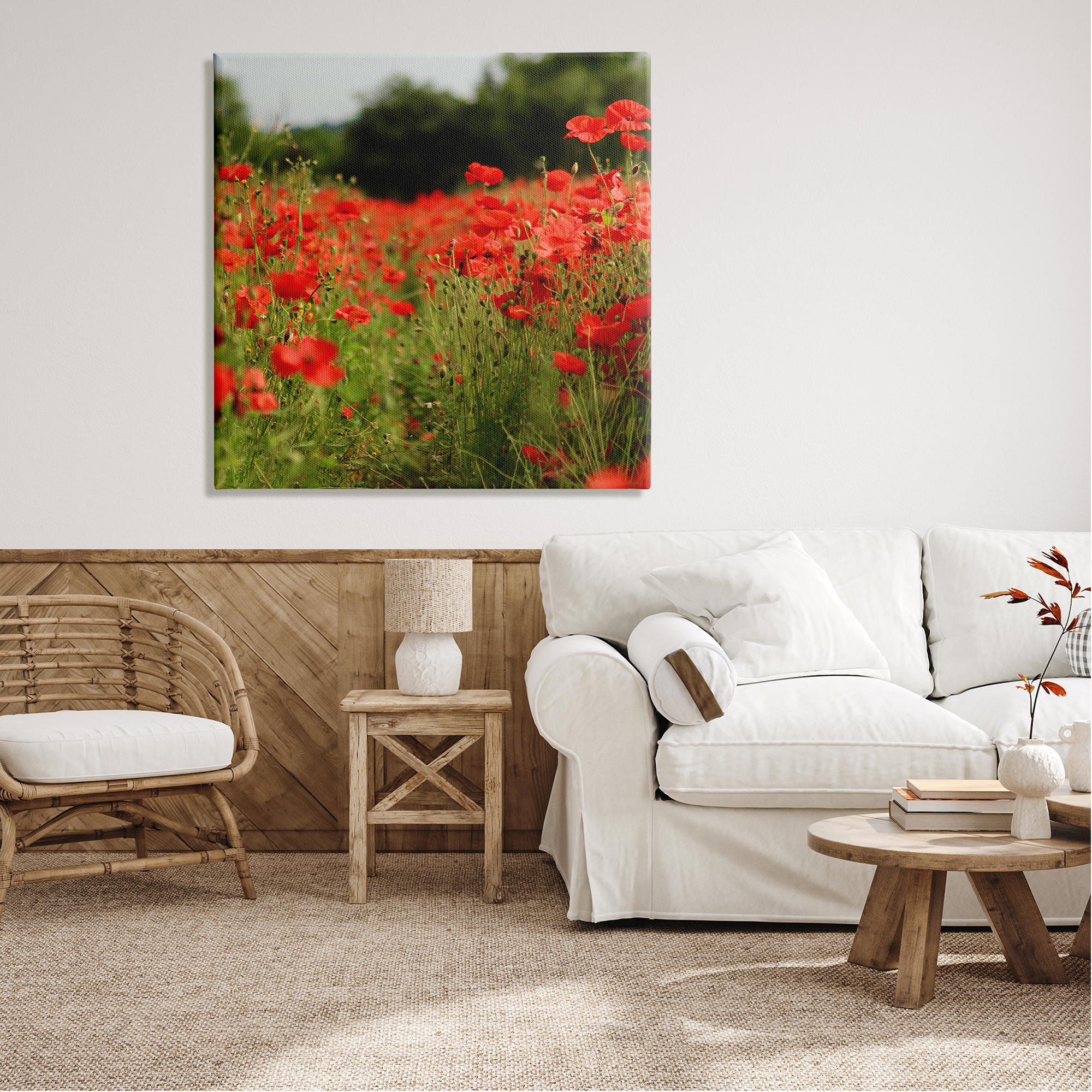 Stupell Industries Brilliant Red Poppy Meadow Scenic Flower Blooms Photograph Gallery Wrapped Canvas Print Wall Art, Design by Dan Meneely