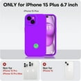 thumbnail image 5 of Compatible with iPhone 15 Plus Case, Upgrade Liquid Silicone [Enhanced Camera Protection] [Soft Anti-Scratch Microfiber Lining] Shockproof Phone Case for iPhone 15 Plus 6.7 inch - Neon Purple, 5 of 14