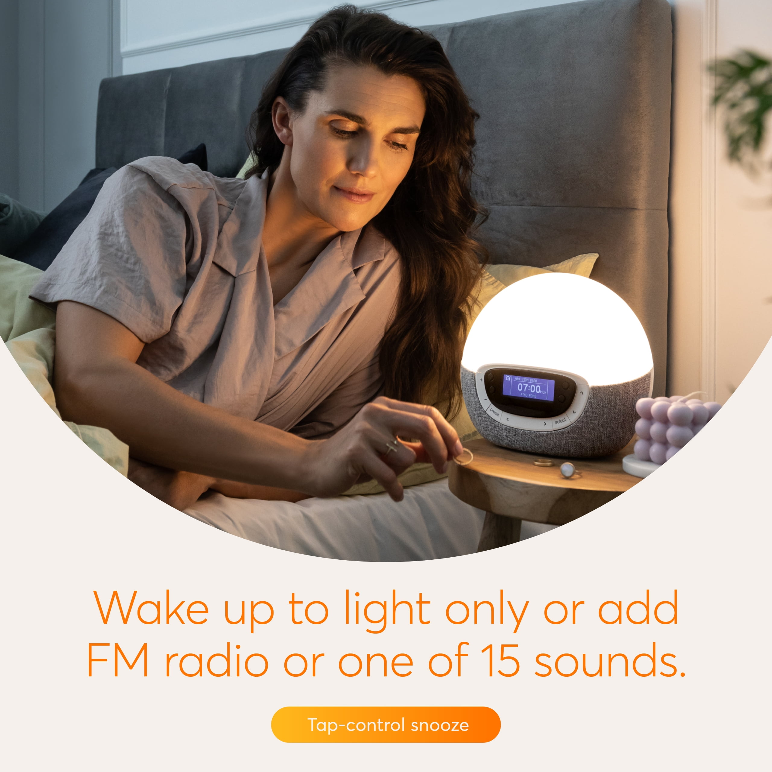 Lumie Bodyclock Shine 300 Wake-up Light Sunrise Alarm Clock, Sunset  Feature, Sounds, Radio