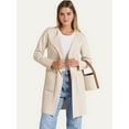 thumbnail image 5 of Women'S Comfortable Casual Coat Lapel Woolen Coat Fashion Casual Jacket Long Coat Fall Winter Clothing Cream White L, 5 of 10