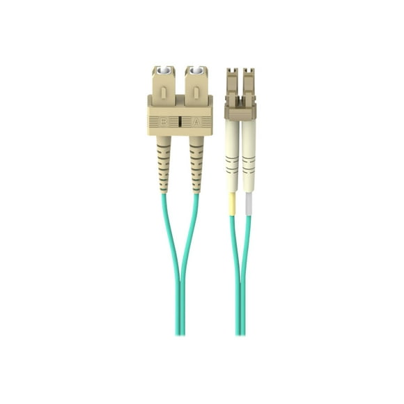 Belkin 1M Fiber Optic Cable: 10Gb Aqua Multimode LC/SC Duplex, 50/125 OM3 - Patch cable - LC multi-mode (M) to SC multi-mode (M) - 1 m - fiber optic - duplex - 50 / 125 micron - aqua