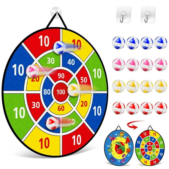 26" Large Dart Board for Kids,Kids Dart Board with 16 Sticky Balls,Boys Toys,Indoor/ Sport Outdoor Fun Party Play Game Toys