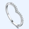 thumbnail image 3 of Womens V Shaped Diamond Ring Wishing Bone Design Dainty Stackable Promise Jewelry Gift Durable Metal For Casual, 3 of 5