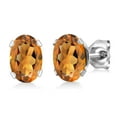 thumbnail image 2 of Gem Stone King 925 Sterling Silver Orange Red Madeira Citrine Pendant Earrings Set for Women (2.10 Cttw, Oval 7X5MM, Gemstone Birthstone, With 18 inch Chain), 2 of 5
