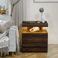 thumbnail image 6 of Hommpa LED Nightstand, 2 Drawers Bedside Tables with Wireless Charging Station 2 Outlets and 2 USB Ports,Bedside Table with RGB LED Backlights, Bedroom Home Furniture,Dark Walnut., 6 of 6