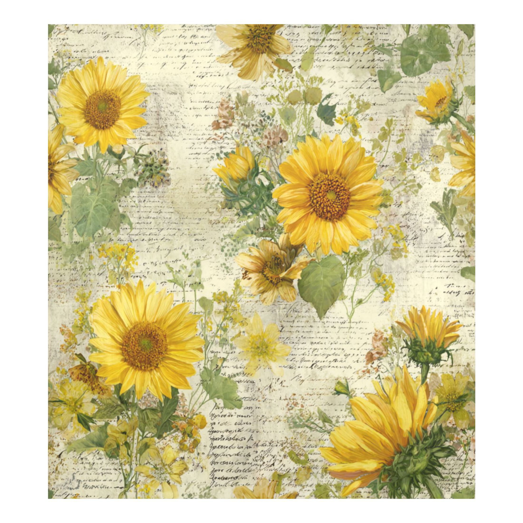 Dishwasher Magnetic Refrigerator Magnet Cover Sticker Home Decorative 23"x26" Vintage Faded Sunflowers