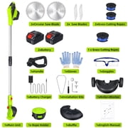 Paddsun Weed Eaters, Electric Cordless Weed Wacker 24V String Trimmer with 8 inch Blades Electric Weed Eater