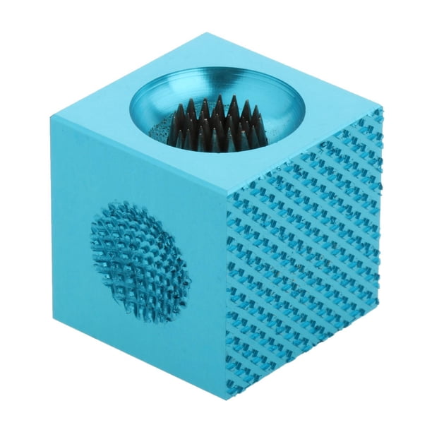 Herramienta para dar forma a la punta del taco de billar, forma de cubo, perforador de acero inoxidable Azul
