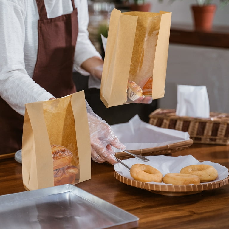 Hengguang 50-Pack Kraft Paper Bread Bags, Large Size, Eco-Friendly