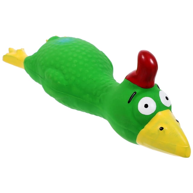 Juguete interactivo para masticar con forma de pollo de látex para perros, resistente a las mordeduras y con sonido.