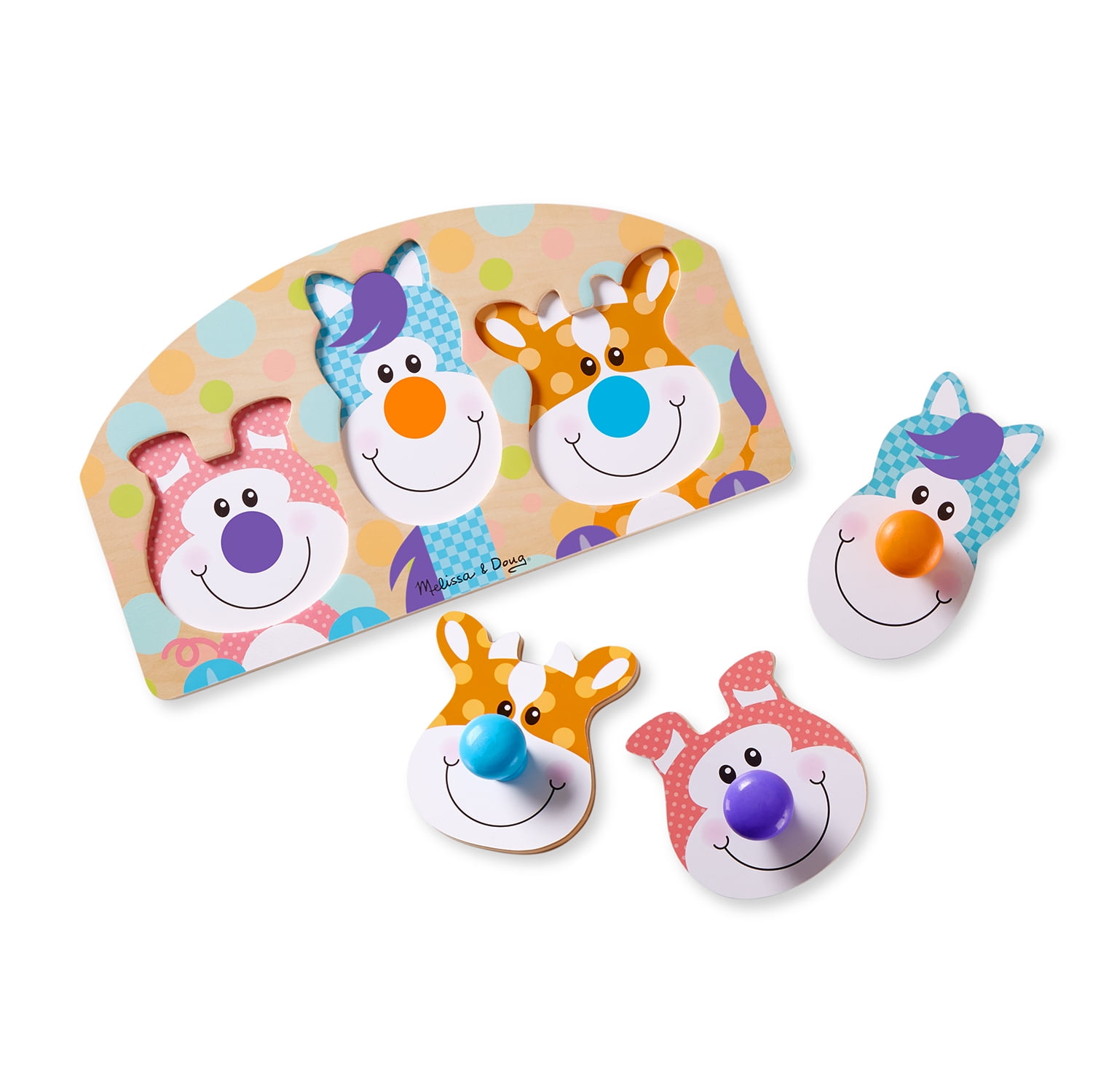 melissa & doug farm animals jumbo knob wooden puzzle