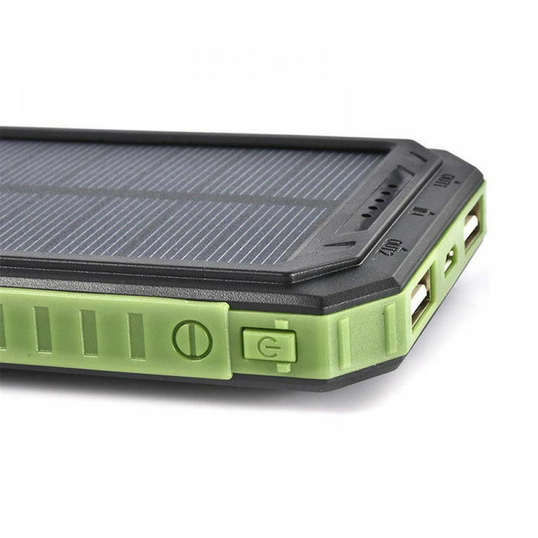 Waterproof 300000mah Dual USB Portable Solar Battery Solar Power Bank LED  Flashlight + Carabiner + USB Cable for iPhone, Mobile Cell Phone