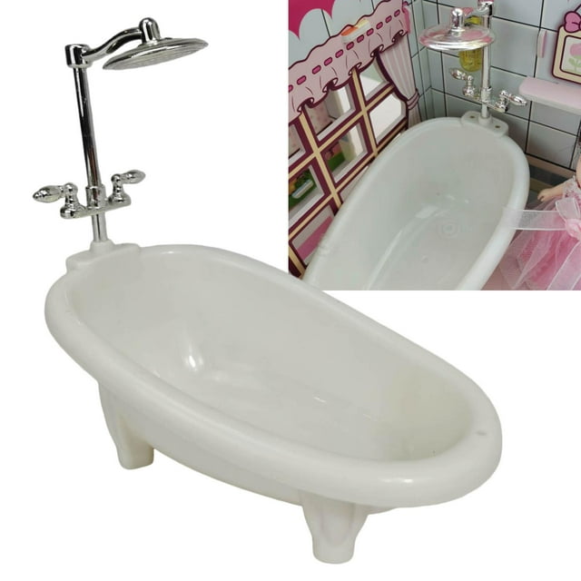 Mini bañera, accesorios para muebles de casa de muñecas, juguetes de simulación, accesorios de baño, regalos de perfke Bañera de casa de muñecas