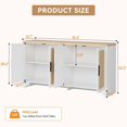 thumbnail image 3 of Buffet Cabinet for Dining Room, 61.4" Large Coffee Bar Sideboard with Rattan Doors and Shelves, Farmhouse Kitchen Storage Cabinet for Kitchen, Living Room, Hallway, 3 of 8
