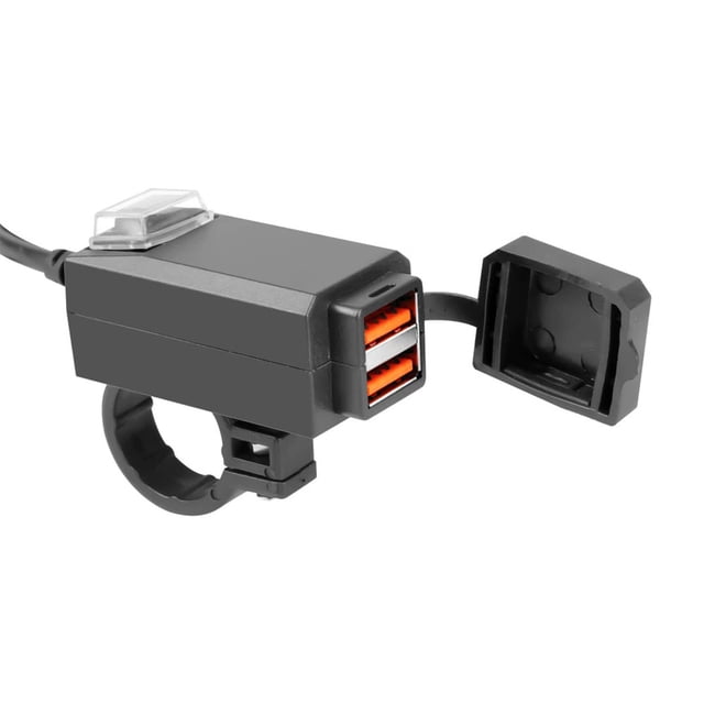 Cargador Turbo QC 3.0 Dual USB 20W Motocicleta Espejo Manubrio Accesorios Vcoapa CCM003