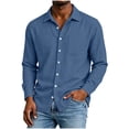 thumbnail image 4 of Trikvn Long Sleeve Shirts for Men Cotton Collared Button Down Casual Dress Shirts with Pockets Lightweight Breathable Tops for Beach Vacation Work, 4 of 8