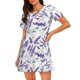 thumbnail image 1 of Easygdp Lavender Flowers Camisón de manga corta para mujer, informal, estampado, 1 of 6