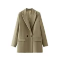 thumbnail image 5 of Abrigo de mujer negro beige caqui azul verde gris abrigo de mujer moda ropa de oficina chaquetas de mujer prendas de abrigo 2024, 5 of 5