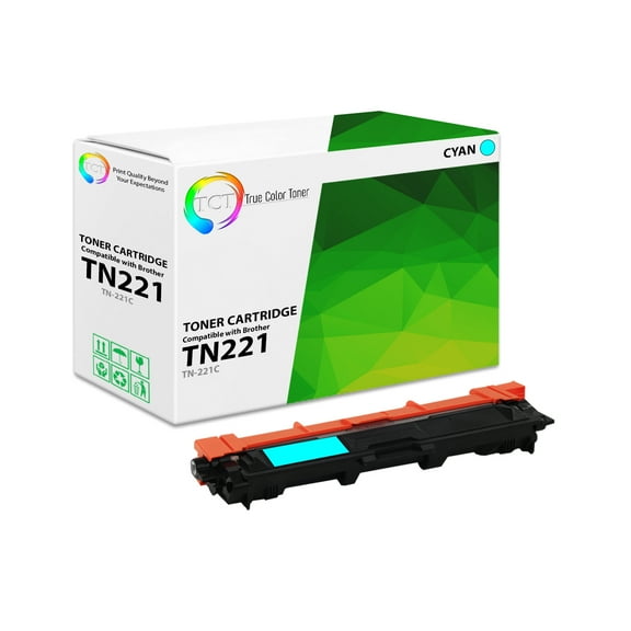TCT TN221 Cyan Toner Cartridge - Premium Compatible Replacement for Brother TN-221 TN221C Cyan