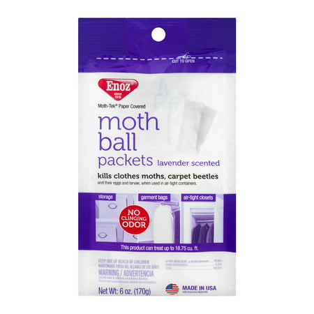 Enoz Lavender Scented Moth Balls Packets Kill Clothes Moths & Carpet Beetles 6 (Best Mothballs For Clothes)