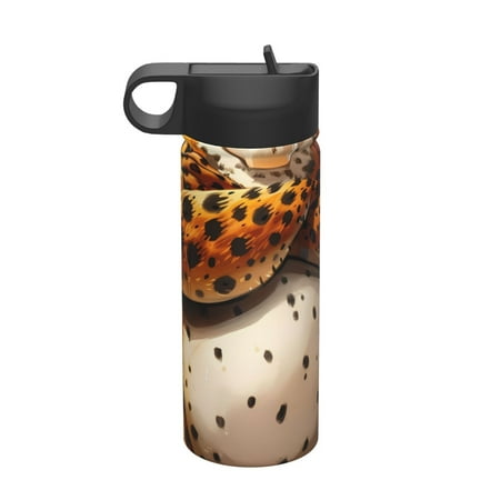 

Gaeub Cartoon Cheetah With Attitude Printed 18oz Sports Insulated Kettle With Straw Sports Insulated Bottle Water Bottle For Running Hiking Cycling Climbing Mens Womans Insulated Water Bottle