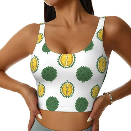 Racerback Sports Bras For Women High Support  Delicious Durian Workout Tank Tops Woman  Workout Yoga Running Bra