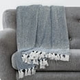 thumbnail image 5 of Americanflat 50x60 Throw Blanket, 100% Cotton with Fringe, Navy White Herringbone, all seasons blanket, 5 of 6