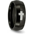 thumbnail image 6 of Chisel Stainless Steel Polished Black IP-plated 2pt Diamond Cross 8.2mm Band - Ring Size 13.0 Natural Diamonds, 6 of 8