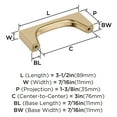 thumbnail image 6 of Amerock Merced 3 inch (76mm) Center-to-Center Golden Champagne Cabinet Pull, 6 of 7