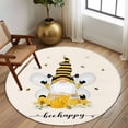 thumbnail image 2 of Round Rug 7Ft Washable Non-Slip, Bees Gnomes Circle Area Rugs for Living Room Bedroom, Spring Floral Farmhouse Daisy Indoor Floor Mats Carpet Runner for Home Decor Aesthetic, 2 of 8