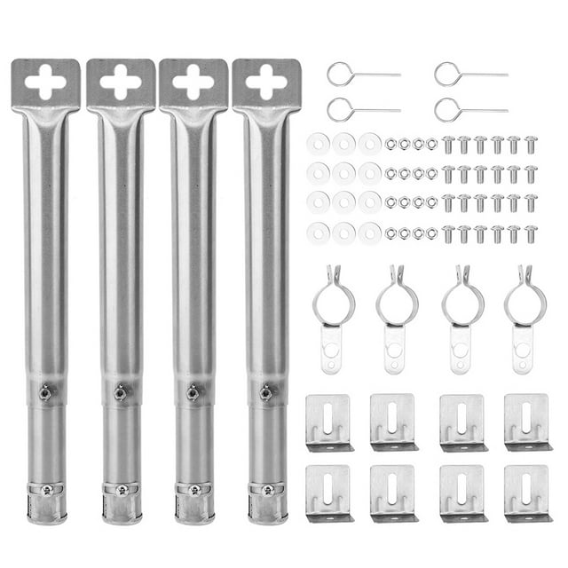 4 Pcs Tubes de Brûleur en Acier Inoxydable Réglables Tubes de Grill de Remplacement Universels Tubes de Brûleur BBQ Universels