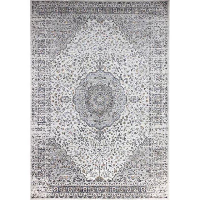 Bashian S234-IV-4X6-SV2001 3 ft. 6 in. x 5 ft. 6 in. Sevilla Collection Transitional Polypropylene & Polyester Power Loom Area Rug, Ivory