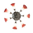 thumbnail image 4 of Meyda Tiffany 12243 Pink/White Tiffany Pond Lily 7 Light 24" Wide Chandelier - MultiColor, 4 of 7