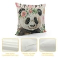 thumbnail image 4 of JEUXUS Pillow Case Baby Panda, Pink Floral Panda Nursery Short Plush Pillowcase White, 4 of 5