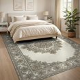thumbnail image 3 of ODIKA 8'x10' Washable Area Rug Non-Shedding, Easy Care, Cream Beige Traditional Decorative Framing Entryway Waffle Neutral for King Size Bedroom Under Bed, Master Suite, 3 of 7