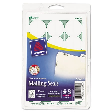 Printable Mailing Seals, 1"" Dia., Clear, 480/pack | Walmart Canada