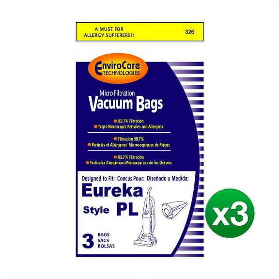 Replacement Vacuum Bag for Envirocare 62389 / 326 (3-Pack) Replacement Vacuum Bag