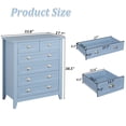 thumbnail image 2 of HIUU Tall Chest of Drawers for Bedroom,Blue 6 Drawer Dresser,Retro Dressers & chests of drawers with Shell Handles, 2 of 10