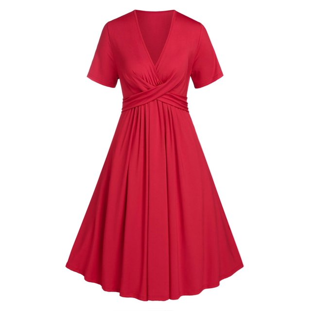 Vestido Talla Extra en a Cruzado Rosegal Vestidos casuales de talla grande
